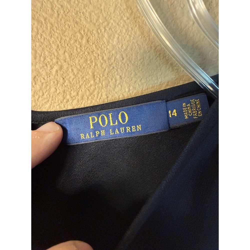 Polo Ralph Lauren Classic Black Tank Top Sleeveless Lightweight Classy Size 14 - Picture 3 of 8